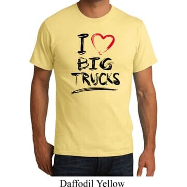 Mens Funny Shirt I Love Big Trucks Organic Tee T-Shirt