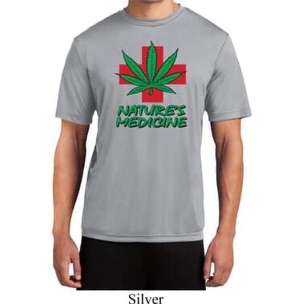 Mens Funny Shirt Natures Medicine Moisture Wicking Tee T-Shirt