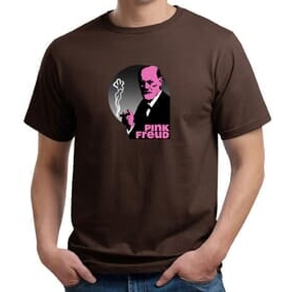 Mens Funny Shirt Pink Freud Organic Tee T-Shirt