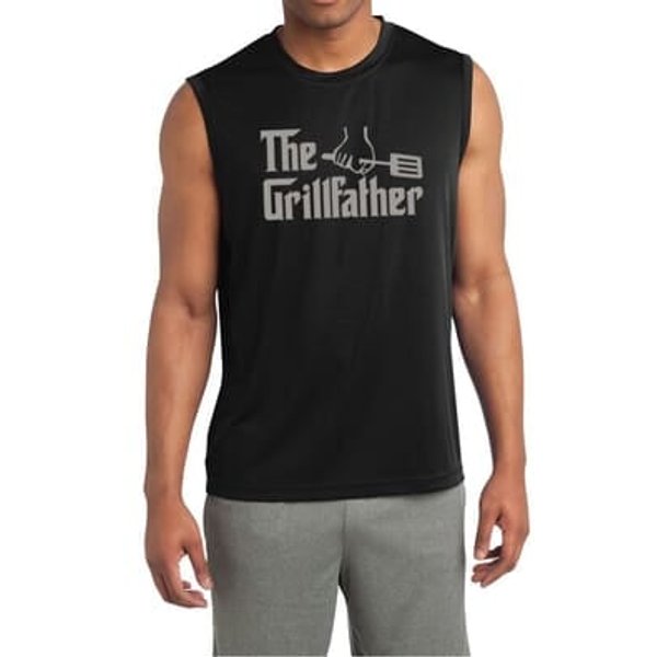 Mens Funny Shirt The Grill Father Sleeveless Moisture Wicking Tee