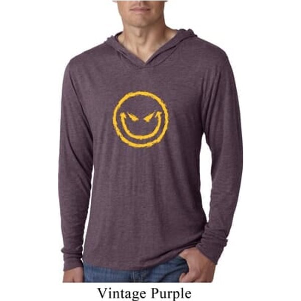 Mens Halloween Shirt Evil Smiley Face Lightweight Hoodie Tee T-Shirt