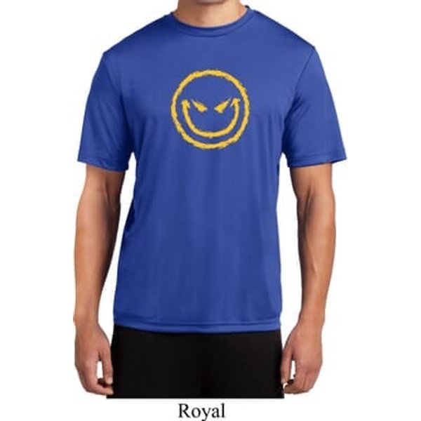 Mens Halloween Shirt Evil Smiley Face Moisture Wicking Tee T-Shirt