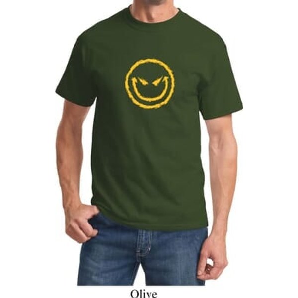 Mens Halloween Shirt Evil Smiley Face Tee T-Shirt