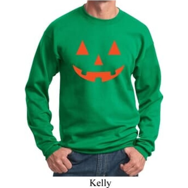 Mens Halloween Sweatshirt Orange Jack O Lantern Sweat Shirt