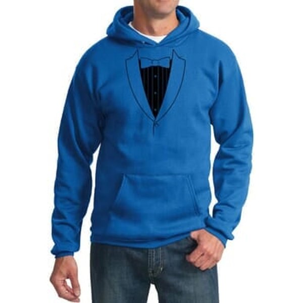 Mens Hoodie Basic Black Tuxedo Hoody