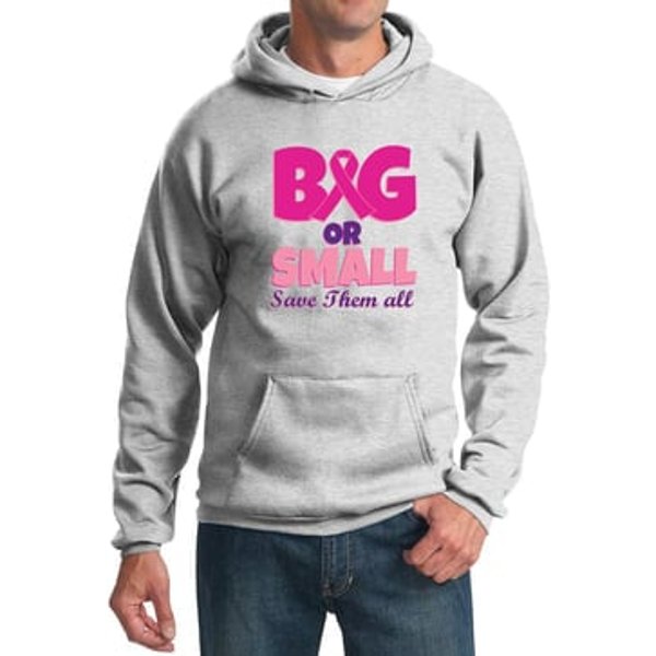 Mens Hoodie Breast Cancer Awareness Save Them All Hoody