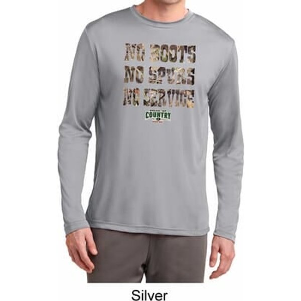 Mens Mossy Oak No Boots No Spurs No Service Dry Wicking Long Sleeve