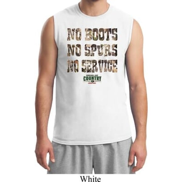 Mens Mossy Oak No Boots No Spurs No Service Muscle Shirt