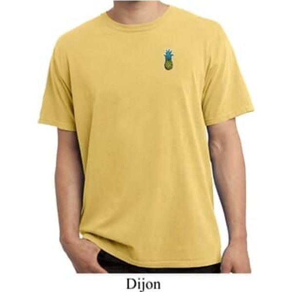 Mens Pineapple Patch Pocket Print Pigment Dyed Shirt
