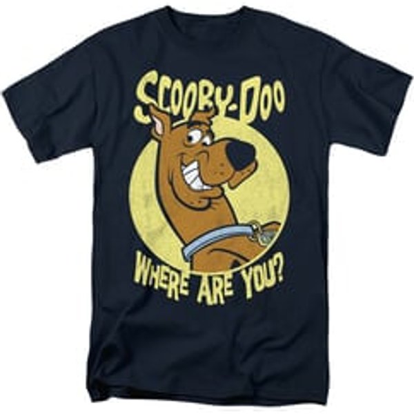Mens Scooby Do WHERE ARE YOU T-shirt - Navy