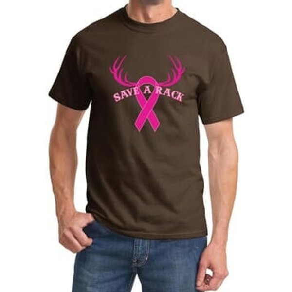 Mens Shirt Breast Cancer Awareness Save a Rack Tee T-Shirt