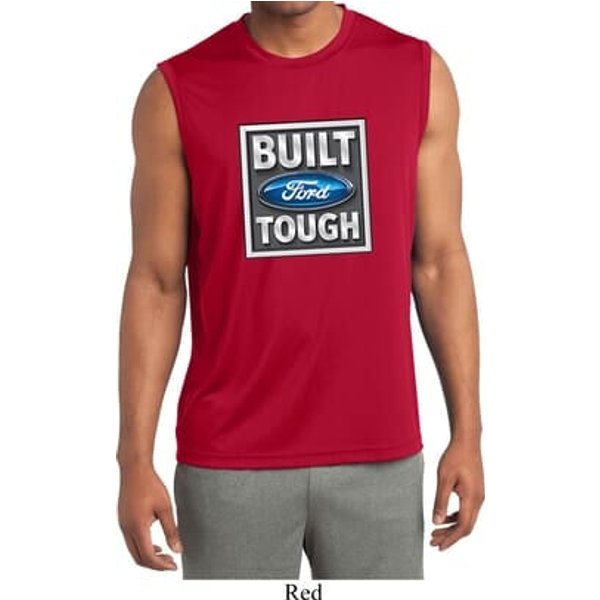 Mens Shirt Built Ford Tough Sleeveless Moisture Wicking Tee T-Shirt