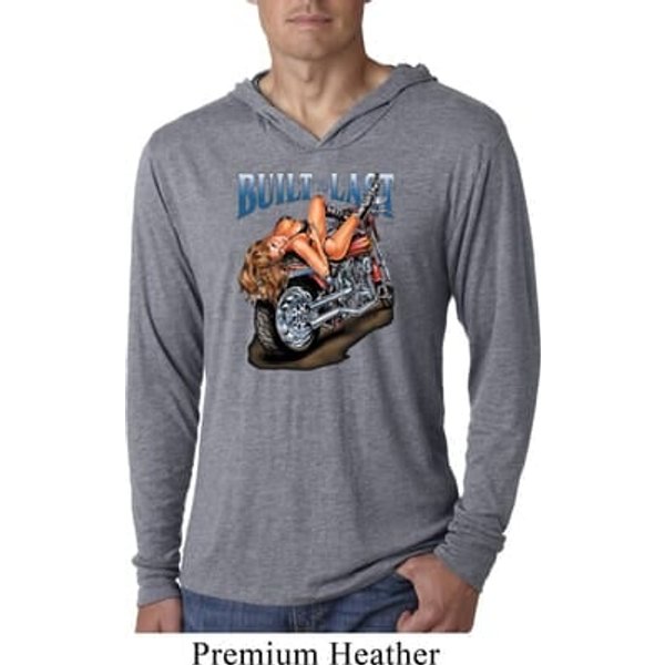 Mens Shirt Built To Last Lightweight Hoodie Tee T-Shirt