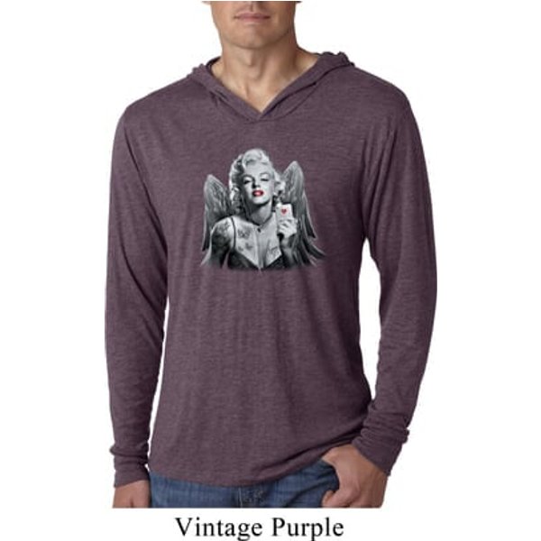 Mens Shirt Marilyn Butterfly Lightweight Hoodie Tee T-Shirt