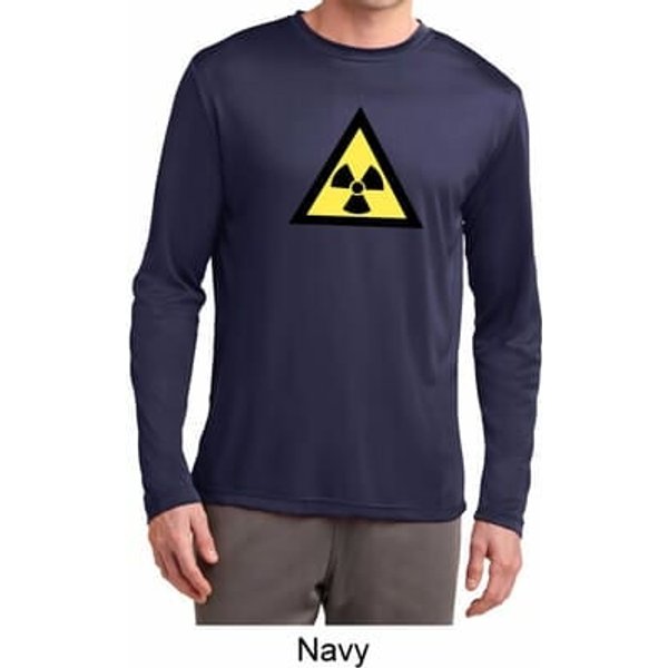 Mens Shirt Radioactive Triangle Dry Wicking Long Sleeve T-Shirt