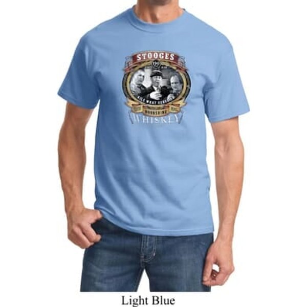 Mens Three Stooges Shirt Moonshine Whiskey Tee T-Shirt