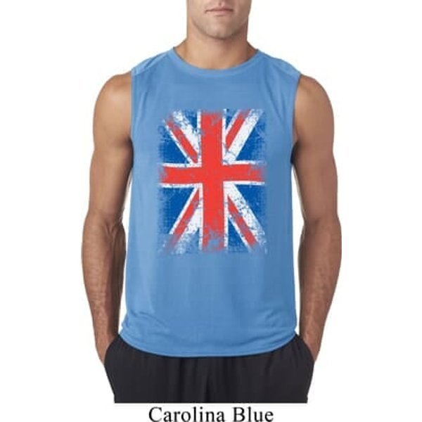 Mens UK Flag Shirt Union Jack Sleeveless Tee T-Shirt
