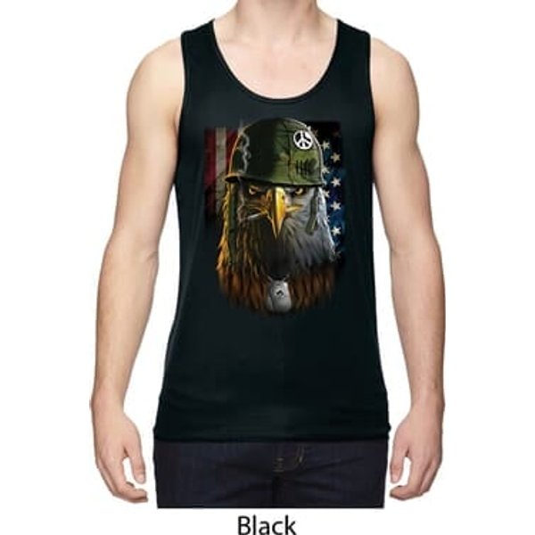 Mens USA Tank Top American Eagle Dry Wicking Tanktop