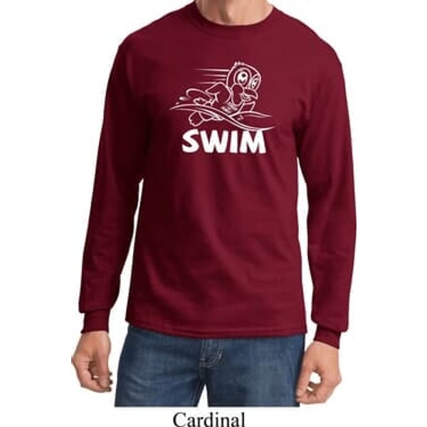 Mens White Penguin Power Swim Long Sleeve