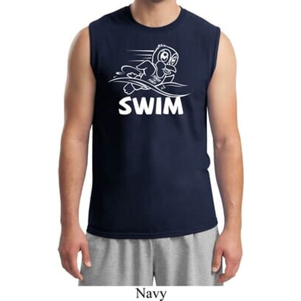 Mens White Penguin Power Swim Muscle Shirt