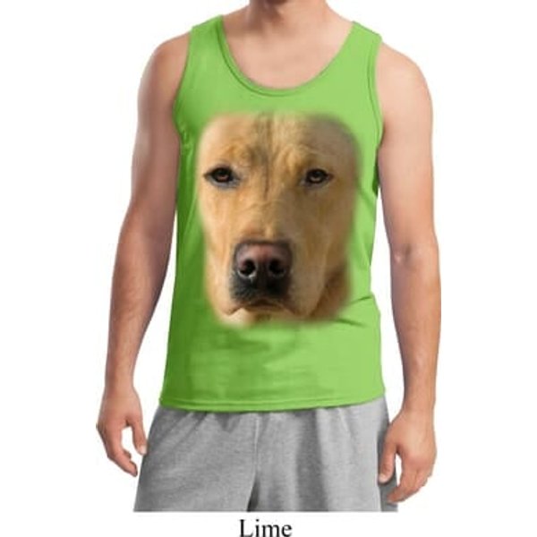 Mens Yellow Lab Tanktop Big Yellow Lab Face Tank Top