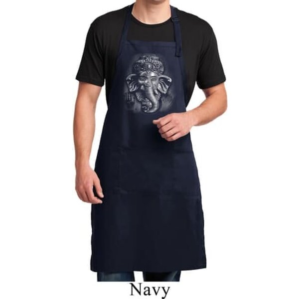 Mens Yoga Apron 3D Ganesha Darks Full Length Apron with Pockets