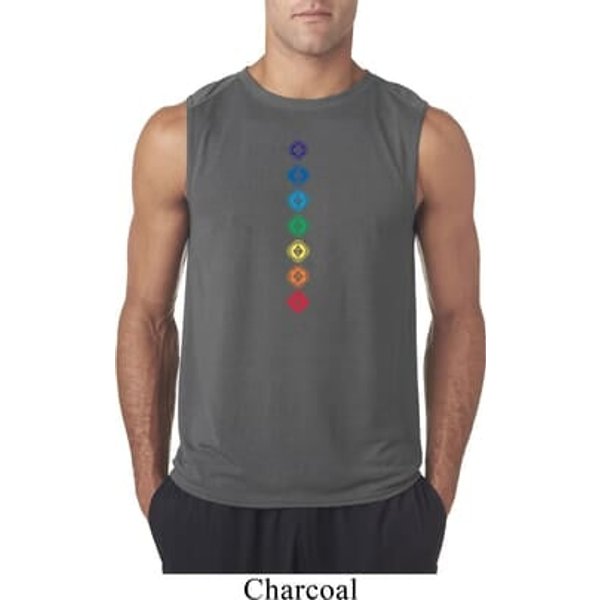Mens Yoga Diamond Chakras Sleeveless Shirt