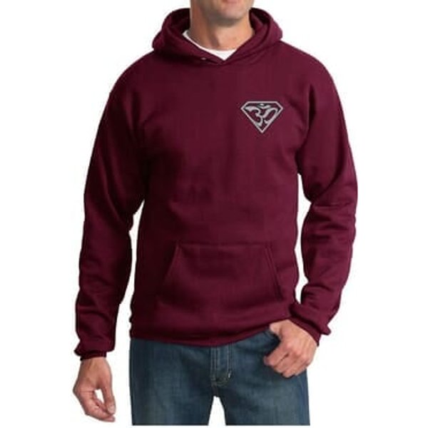 Mens Yoga Hoodie Super OM Pocket Print Hoody