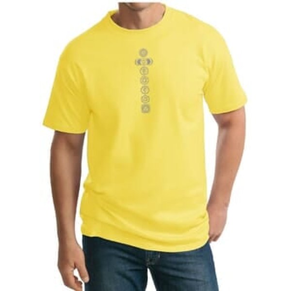Mens Yoga Shirt 7 Chakras Meditation Tall T-shirt