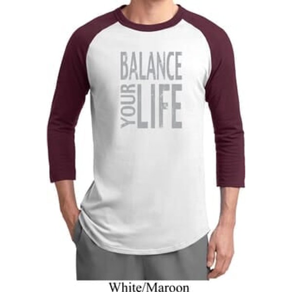 Mens Yoga Shirt Balance Your Life Raglan Tee T-Shirt