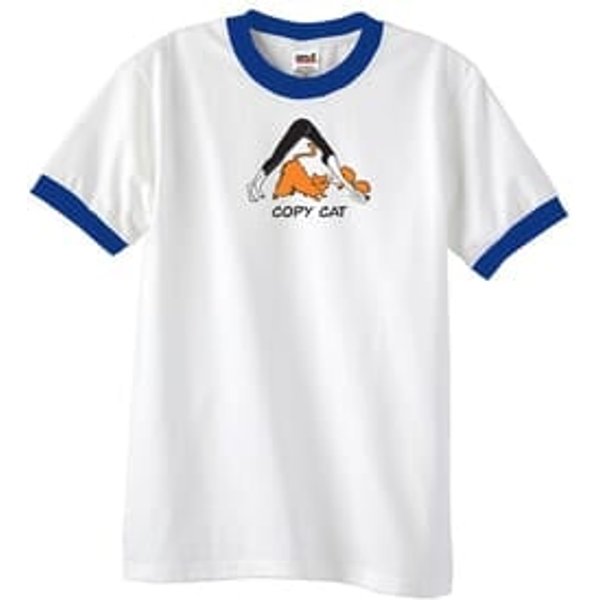 Mens Yoga Shirt Copy Cat Ringer Tee T-Shirt