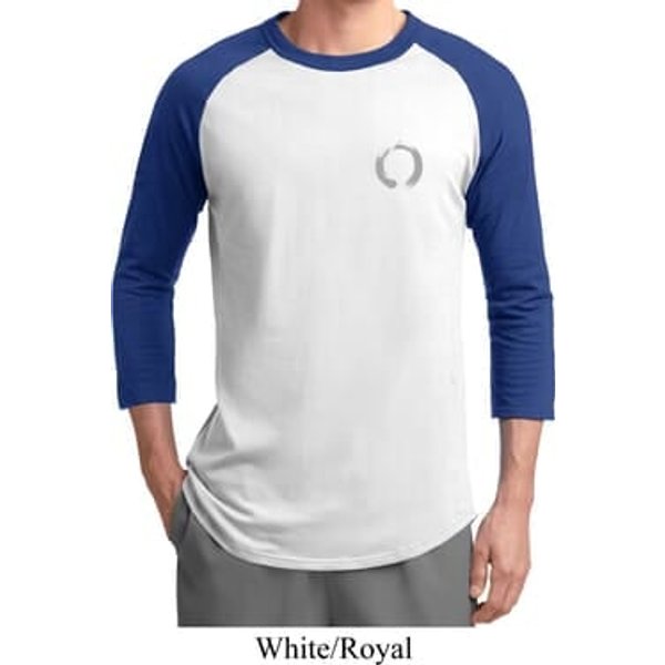 Mens Yoga Shirt Enso Pocket Print Raglan Tee T-Shirt
