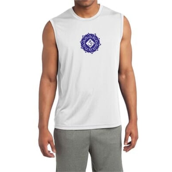 Mens Yoga Shirt Floral Sahasrara Sleeveless Moisture Wicking Tee