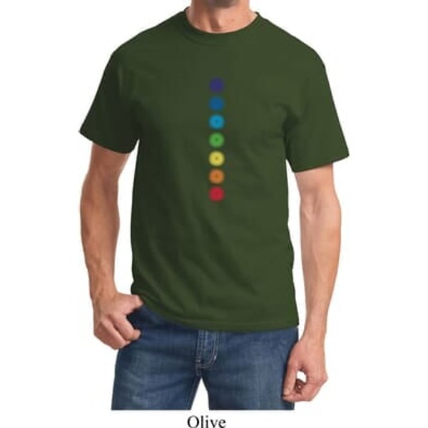 Mens Yoga Shirt Glowing Chakras Tee T-Shirt