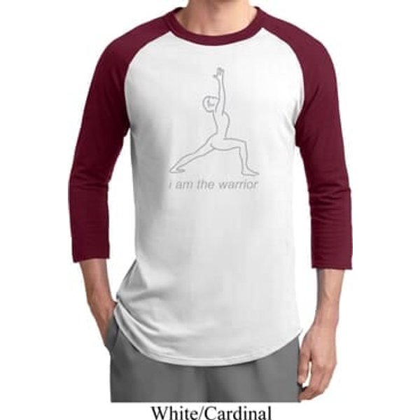 Mens Yoga Shirt Line Warrior Raglan Tee T-Shirt