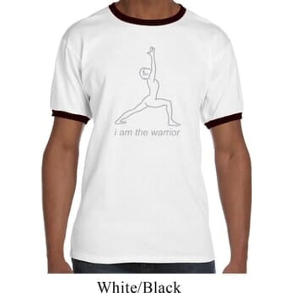 Mens Yoga Shirt Line Warrior Ringer Tee T-Shirt