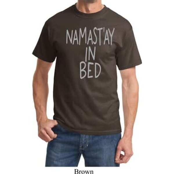 Mens Yoga Shirt Namastay In Bed Tee T-Shirt