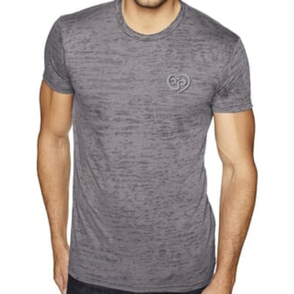 Mens Yoga Shirt OM Heart Pocket Print Burnout Tee T-Shirt
