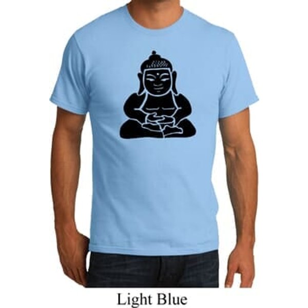 Mens Yoga Shirt Shadow Buddha Organic Tee T-Shirt