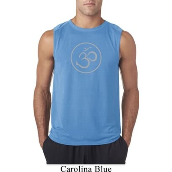 Mens Yoga Shirt Thin OM Sleeveless Tee T-Shirt