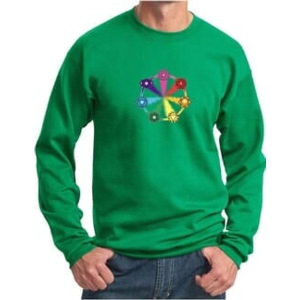 Mens Yoga Sweatshirt 7 Chakra Circle Sweat Shirt