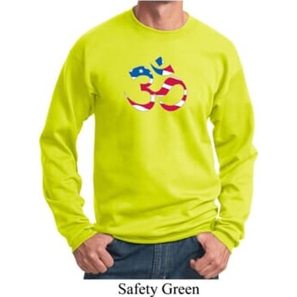 Mens Yoga Sweatshirt Patriotic Om Sweat Shirt