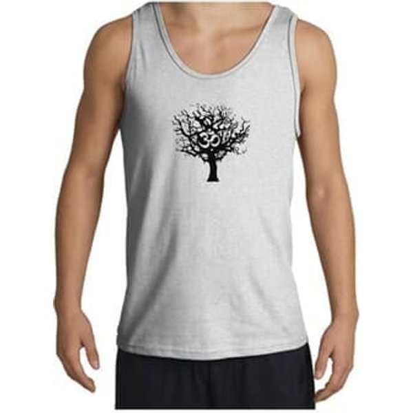 Mens Yoga Tank Top Black Tree of Life Tanktop