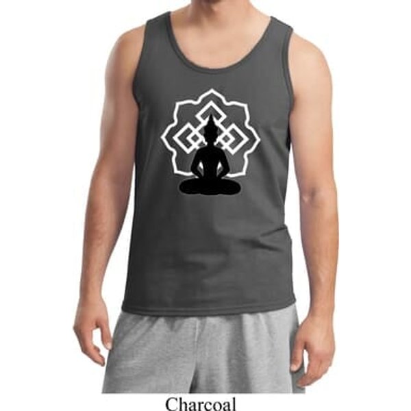 Mens Yoga Tank Top Buddha Lotus Pose Tanktop