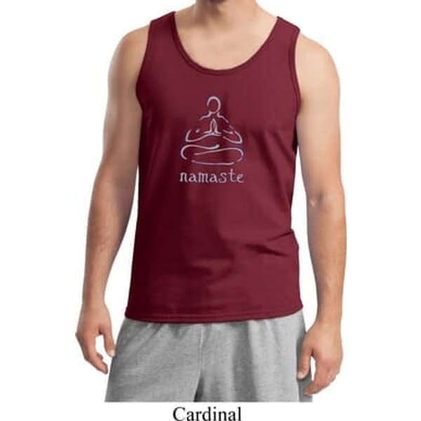Mens Yoga Tanktop Namaste Lotus Pose Tank Top