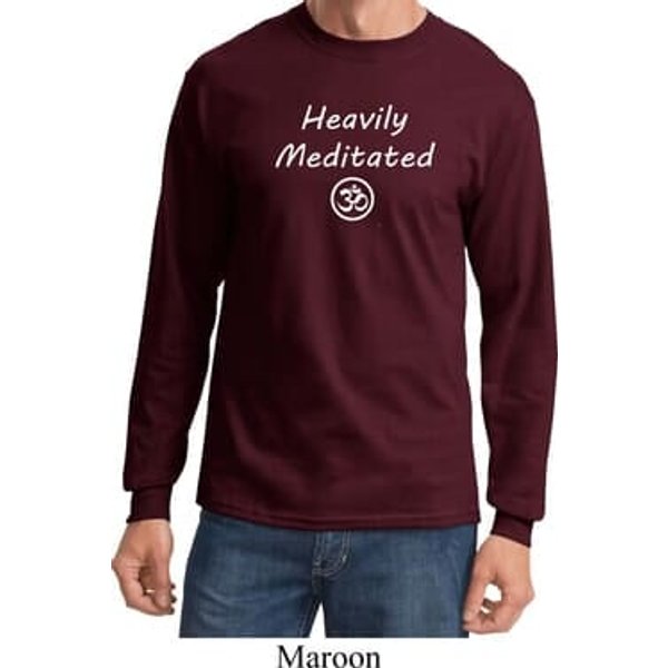 Mens Yoga Tee Heavily Meditated with OM Long Sleeve
