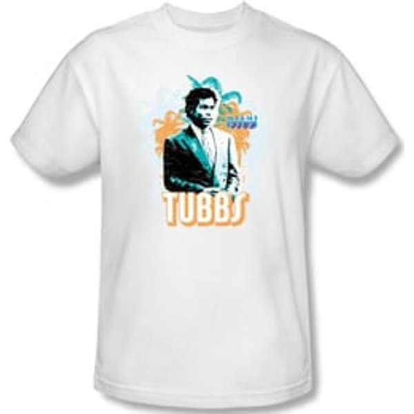 Miami Vice T-shirt Ricardo Tubbs Adult White Tee Shirt