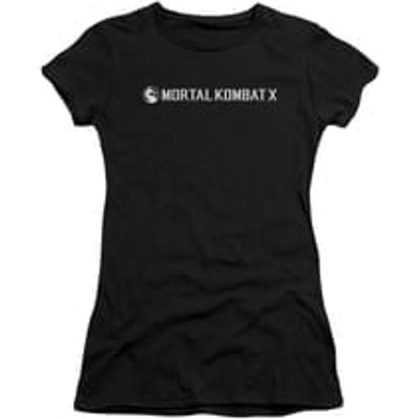 Mortal Kombat Shirt Juniors White Logo Black T-Shirt