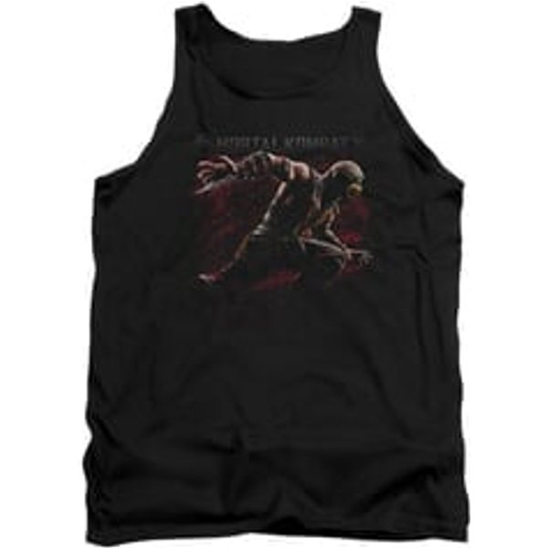 Mortal Kombat Shirt Tank Top Scorpion Lunge Black Tanktop