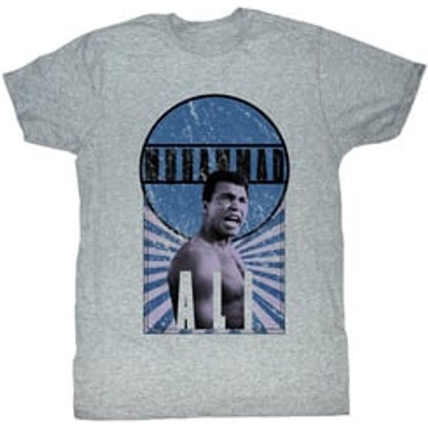 Muhammad Ali Shirt Burst O Hammad Adult Athletic Heather Tee T-Shirt